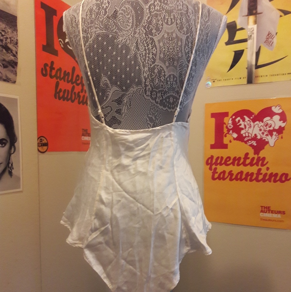 Victoria's Secret 1980s heart silk romper playsuit
